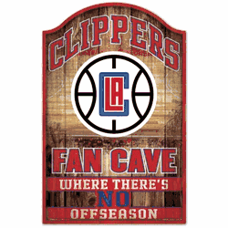 Los Angeles Clippers Sign 11x17 Wood Fan Cave Design