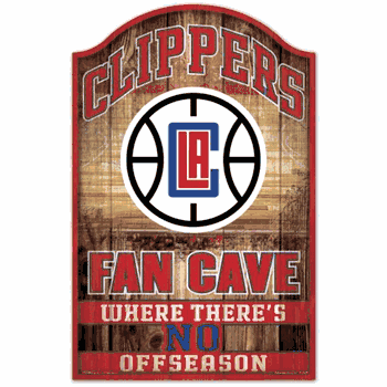 Los Angeles Clippers Sign 11x17 Wood Fan Cave Design