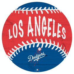 Los Angeles Dodgers 12" Baseball Cutout Sign with City Name