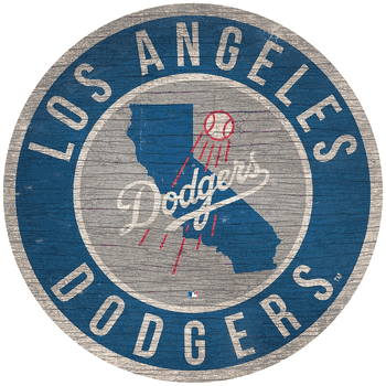 Los Angeles Dodgers 12 in. Circle w/ State Sign