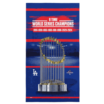 Los Angeles Dodgers 2024 MLB World Series Multi Champs Keepsake Beach Towel 30X60 Inches