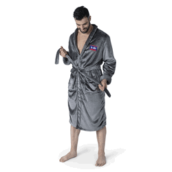 Los Angeles Dodgers 2024 MLB World Series Multi Champs Keepsake Charcoal L/XL Silk Touch Robe 26x47 Inches
