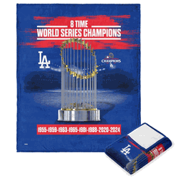 Los Angeles Dodgers 2024 MLB World Series Multi Champs Keepsake Silk Touch Throw Blanket 50X60 Inches