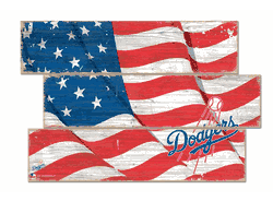 Los Angeles Dodgers American Flag 3 Plank