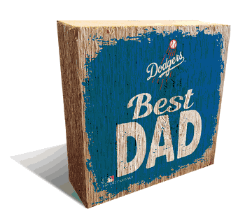 Los Angeles Dodgers Best Dad 6x6 Wood Block