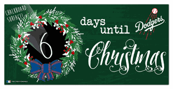Los Angeles Dodgers Chalk Christmas Countdown 6x12 Sign