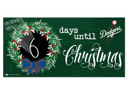Los Angeles Dodgers Chalk Christmas Countdown 6x12 Sign