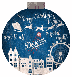 Los Angeles Dodgers Christmas Village 12in Wall Art
