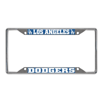 Los Angeles Dodgers Chrome Metal License Plate Frame, 6.25in x 12.25in