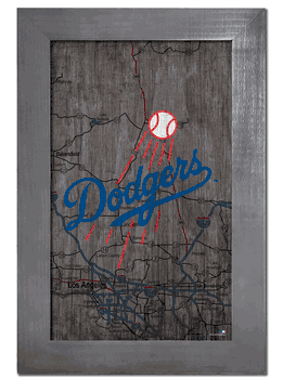 Los Angeles Dodgers City Map 11x19 Sign