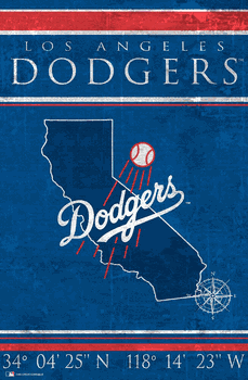 Los Angeles Dodgers Coordinates 17x26