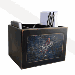 Los Angeles Dodgers Distressed Desktop Organizer w/Team Color