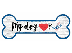 Los Angeles Dodgers Dog Bone 6x12 Sign