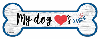 Los Angeles Dodgers Dog Bone 6x12 Sign