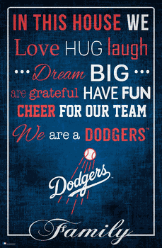 Los Angeles Dodgers In This House 17x26