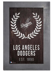 Los Angeles Dodgers Laurel Wreath 11x19 Sign
