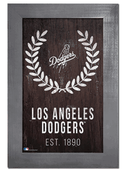 Los Angeles Dodgers Laurel Wreath 11x19 Sign