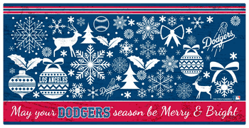 Los Angeles Dodgers Merry and Bright 6x12 Sign