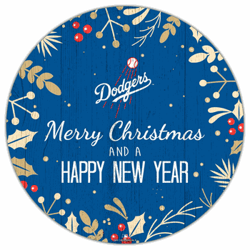 Los Angeles Dodgers Merry Christmas & New Year 12in Circle