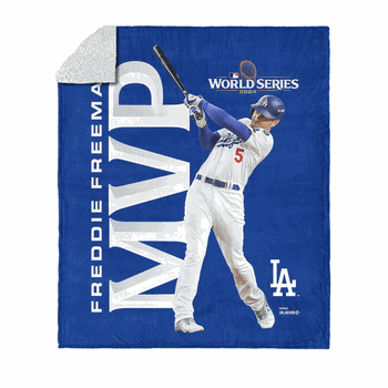 Los Angeles Dodgers MLB World Series MVP Freddie Freeman Silk Touch Sherpa Throw Blanket 50X60 Inches