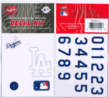 Los Angeles Dodgers Official Rawlings Authentic Batting Helmet Decal Kit