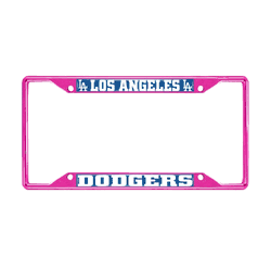 Los Angeles Dodgers Pink Metal License Plate Frame - 6.25"x12.25"
