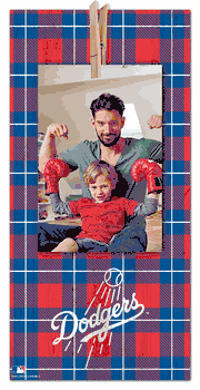 Los Angeles Dodgers Plaid Clothespin 6x12 Sign