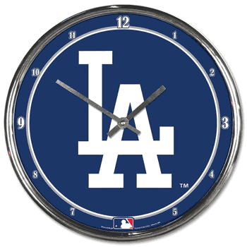 Los Angeles Dodgers Round Chrome Wall Clock