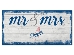 Los Angeles Dodgers Script Mr & Mrs 6x12 Sign