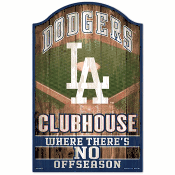 Los Angeles Dodgers Sign 11x17 Wood Fan Cave Design
