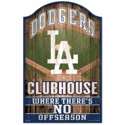 Los Angeles Dodgers Sign 11x17 Wood Fan Cave Design