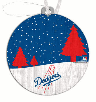 Los Angeles Dodgers Snow Scene Ornament