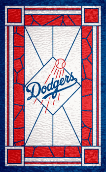 Los Angeles Dodgers Stained Glass 11x19 Wood Sign