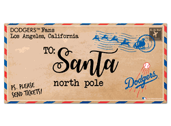 Los Angeles Dodgers To Santa 6x12 Sign