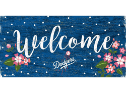 Los Angeles Dodgers Welcome Floral 6x12 Sign
