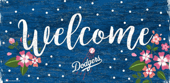 Los Angeles Dodgers Welcome Floral 6x12 Sign