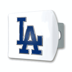 Los Angeles Dodgers White Metal Hitch Cover with  3D Color Emblem
