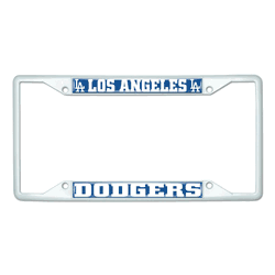 Los Angeles Dodgers White Metal License Plate Frame - 6.25"x12.25"