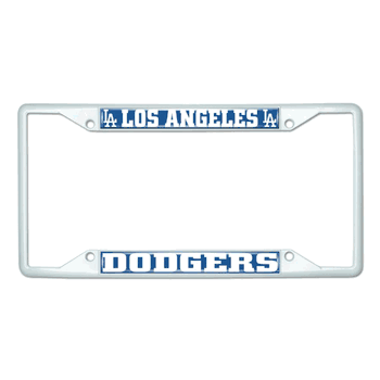 Los Angeles Dodgers White Metal License Plate Frame - 6.25