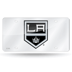Los Angeles Kings  12" x 6" Silver Laser Cut Tag For Car/Truck/SUV