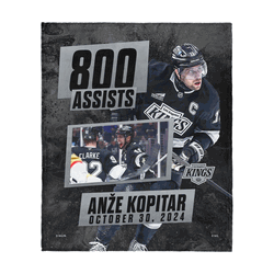 Los Angeles Kings Anze Kopitar NHL 800 Assist Milestone Silk Touch Sherpa Throw Blanket 50x60 Inches