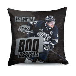 Los Angeles Kings Anze Kopitar NHL 800 Assist Milestone Throw Pillow 18X18 Inches