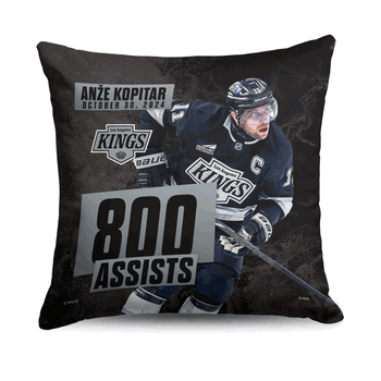 Los Angeles Kings Anze Kopitar NHL 800 Assist Milestone Throw Pillow 18X18 Inches
