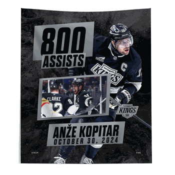 Los Angeles Kings Anze Kopitar NHL 800 Assist Milestone Wall Hanging 50x60 Inches