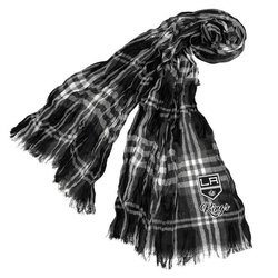 Los Angeles Kings Crinkle Scarf Plaid Black/Gray