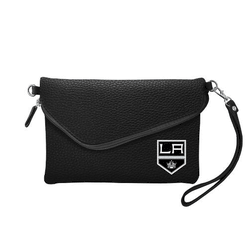 Los Angeles Kings Fold Over Crossbody Pebble Black