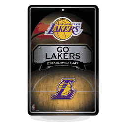 Los Angeles Lakers  11" x 17" Metal Home Dcor Sign