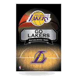 Los Angeles Lakers 24x36 11" x 17" Metal Home Dcor Sign