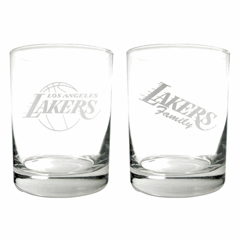 Los Angeles Lakers 2pc Rocks Glass Set