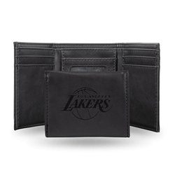 Los Angeles Lakers Black Laser Engraved Faux Leather Trifold